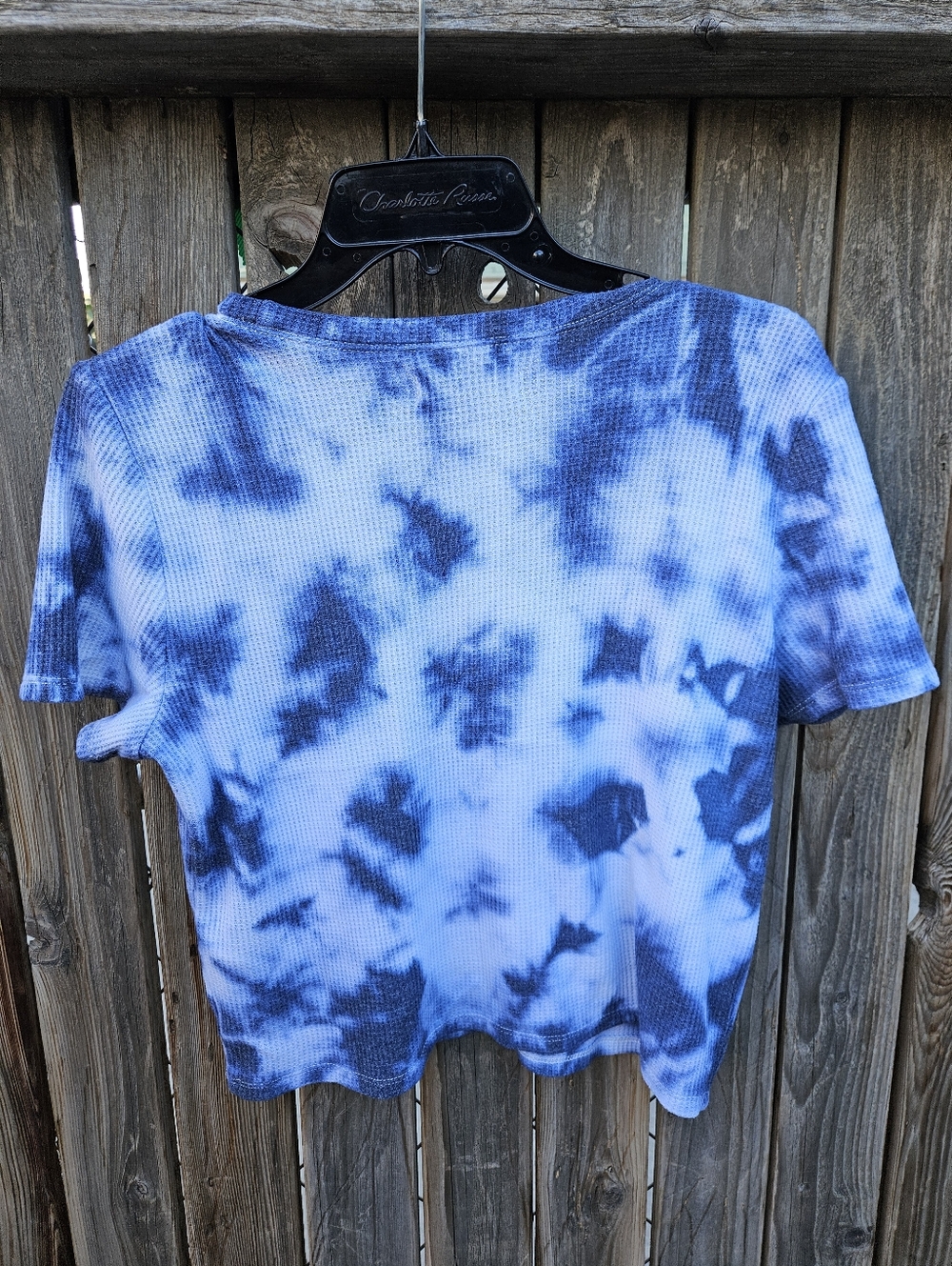 Hollister Blue Tie-Dye Waffle Short Sleeve Tee Size L - Picture 12 of 16